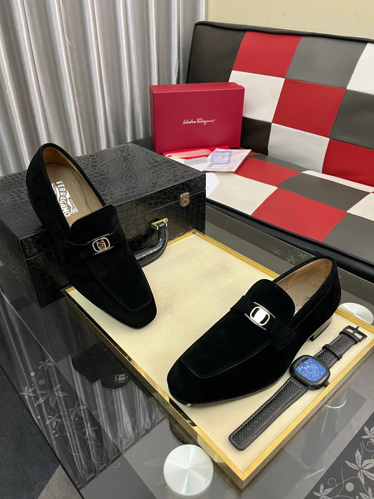 Men's shoes 💰: 600⌚️⌚️【Salvatore Ferragamo】Ferragamo business leather shoes, 1:1 top purchasing quality, imported selected original calfskin for the uppers, imported original water-dyed cowhide for the inner feet, imported original 1:1 customized Italian handmade lightweight foam outsole, code number: 38-44 (45 custom-made)